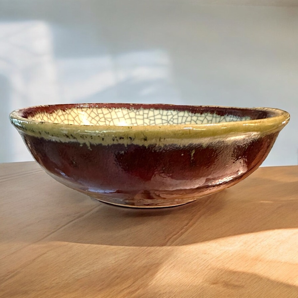 Pier 1 One CRACKLE COLLECTION Rust Drip Glaze 7” Cereal Bowl
